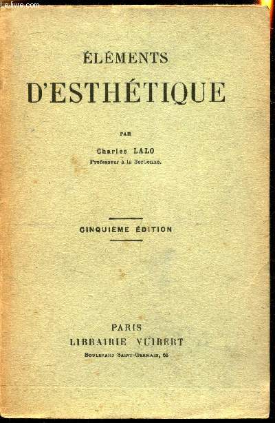 Elements d'esthtique -