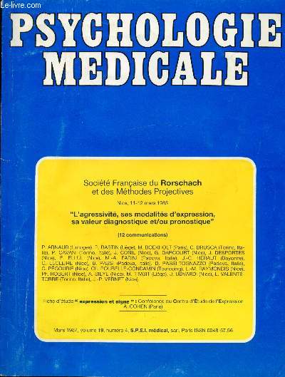 Psychologie mdicale - Mars 1987 - Volume 19 - Numro 4 -