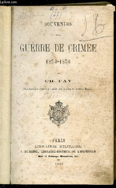 Souvenirs de la guerre de Crime 1854-1856