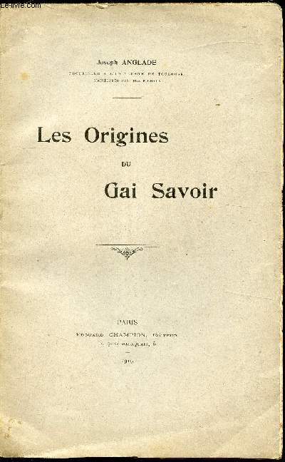 Les origines du Gai Savoir