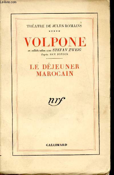 Volpone - Thtre de Jules Romains n5 - Le djeuner Marocain