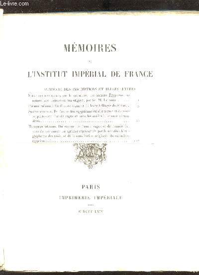 Mmoires de l'institut National de France - Acadmie des inscriptions et belles-lettres - Tome vingt-quatrime