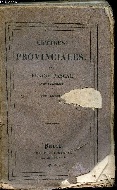 Lettres provinciales- Tome second -