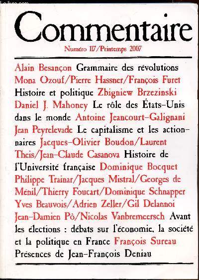 Commentaire - Numro 117 - Printemps 2007 - Volume 30-