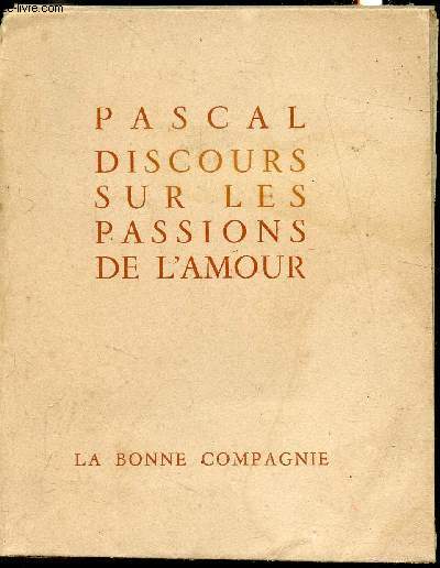 Discours sur les passions de l'amour