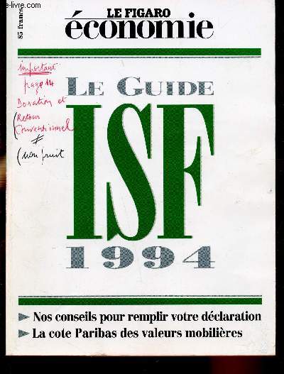 Le Figaro Economie - Le guide ISF 1994