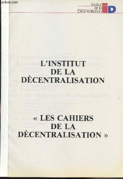 L'institut de la dcenrtalisation - 