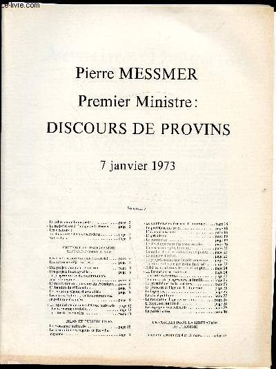 Discours de Provins - Premier ministre - 7 janvier 1973 -