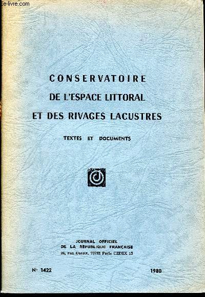 Conservatoire de l'espace littoral et des rivages lacustres - Textes et documents -