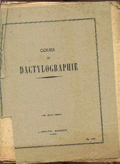Cours de dactylographie - Mg. 1245