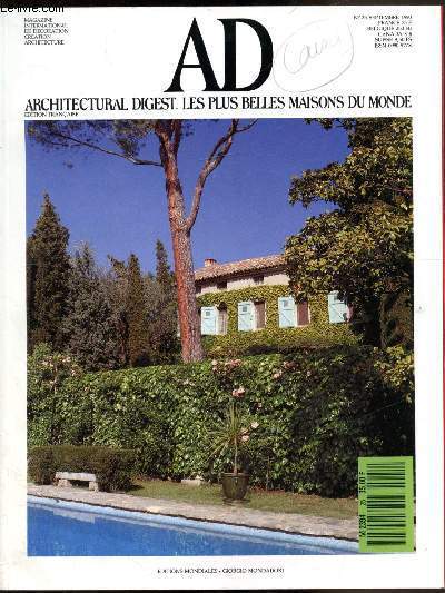 Architectural digest. les plus beles maisons du monde - 25 septembre 1990