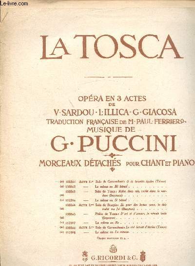 La Tosca - Opra en 3 actes - Musique de G. Puccini - 108861 -