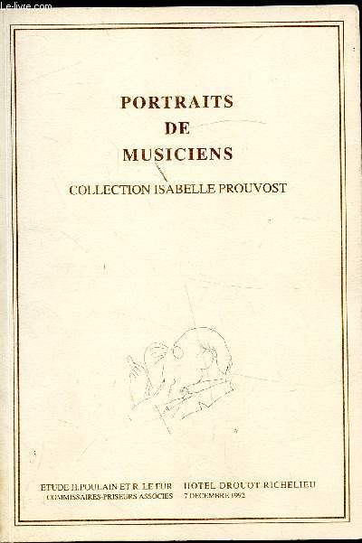 Vente aux enchres publique - Drouot richelieu - Portraits de musiciens - Collection Isabelle Prouvost - 7 dcembre 1992