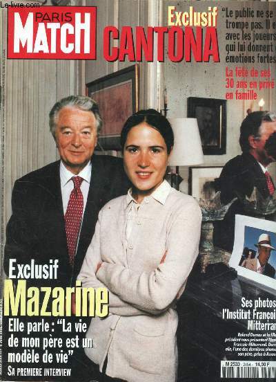 Paris Match 2454 - 6 juin 1996 - Cantona - Mazarine