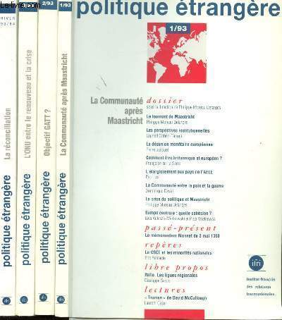 Politique trangre / Revue trimestrielle - 58e anne - 4 volumes - 1-2-3-4/1993
