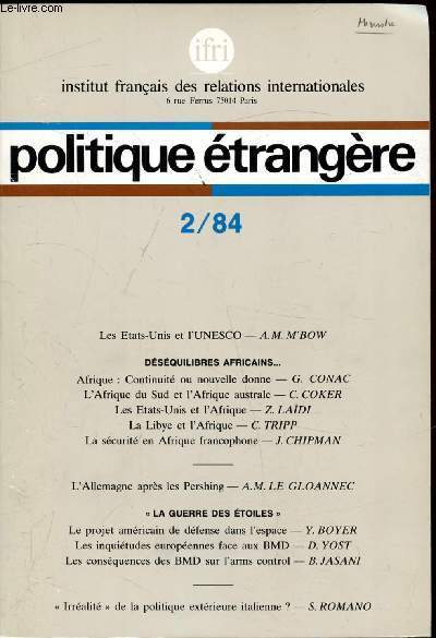 Politique trangre 2/84 -