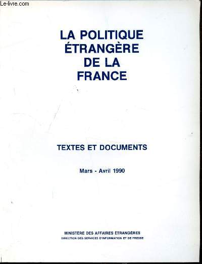 La politique trangre de la france - Textes et documents - Mars/Avril 1990