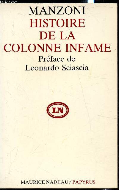 Histoire de la colonne Infame -