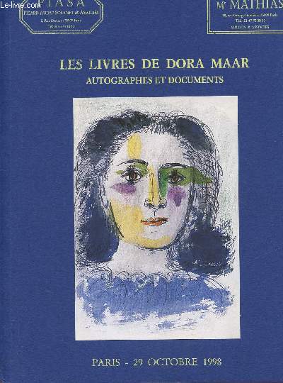 Les livres de Dora Maar - Succession de Madame Markovitch - Manuscrits et documents - Maison de la Chimie jeudi 29 octobre 1998