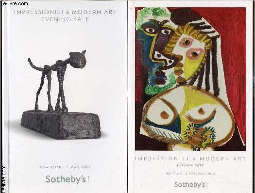 Lot de 4 petit catalogue d'expositions Sotheby's - Impressionist & Modern Art - Evening Sale (3 volumes) & Day Sale - (1 volumes) - Tuesday 5 may 2009 / Wednesday 2 november 2010 / Tuesday 8 february 2011 / Wednesday 3 november 2010 .