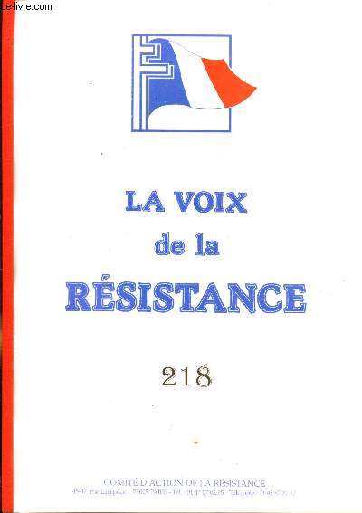 La voix de la rsistance - n218 - 4me trimestre 1999 -