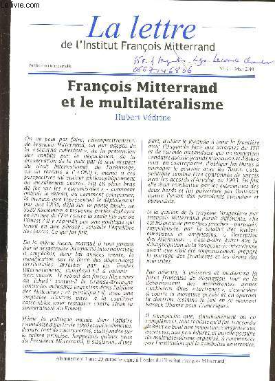 La lettre de l'Institut Franois Mitterand - n31 - Mars 2010 - Franois Mitterrand sous le Multilatralisme