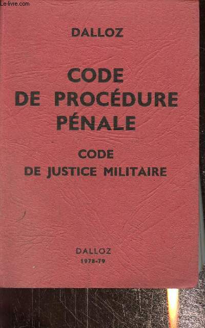 Code de procdure pnale, code de justice militaire ,20 me dition