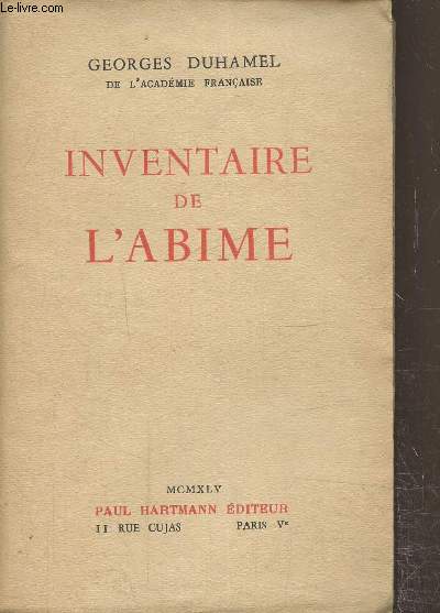 Inventaire de l'abime 1884-1901