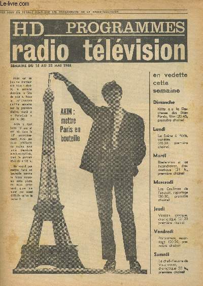 Hd programmes, radio tlvision -semaine du 16 au 22 mai 1965- N 11