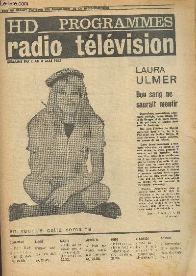 Hd programmes, radio tlvision -semaine du 2 au 8 mai 1965- N 9