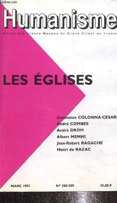 Humanisme, n 208-209 mars 1993 : Les glises