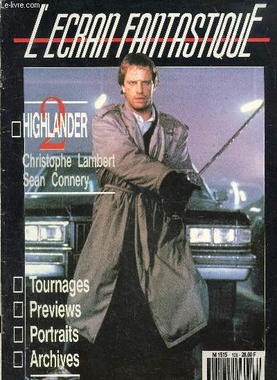 L'cran fantastique N 109, novembre 89 :Highlander 2