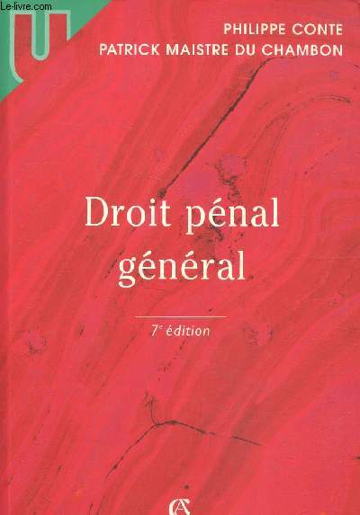 Droit pnal gnral, 7e dition