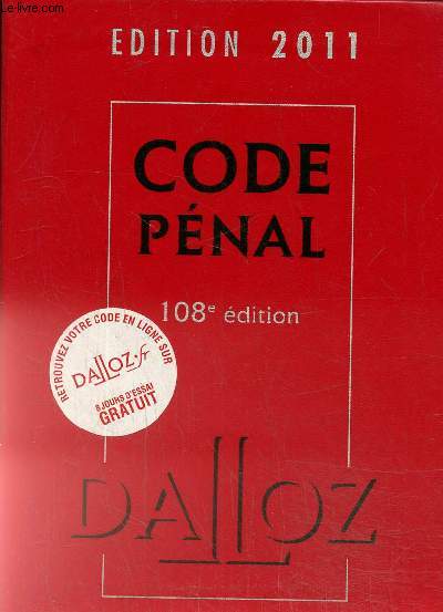 Code pnal 2011, 108e dition