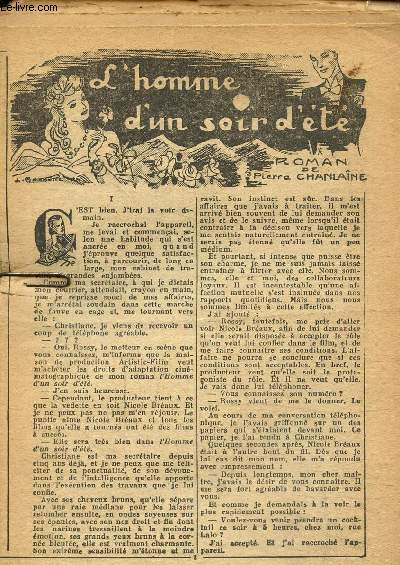 Les feuilletons de la semaine radio : l'homme d'un soir d't , roman de Pierre Chanlaine