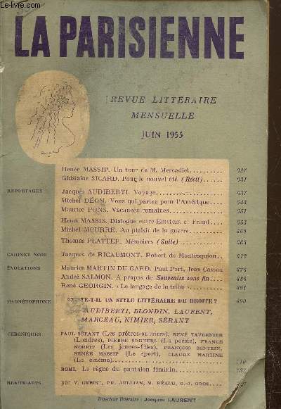 La parisienne revue littraire mensuelle, juin 1955 N 29