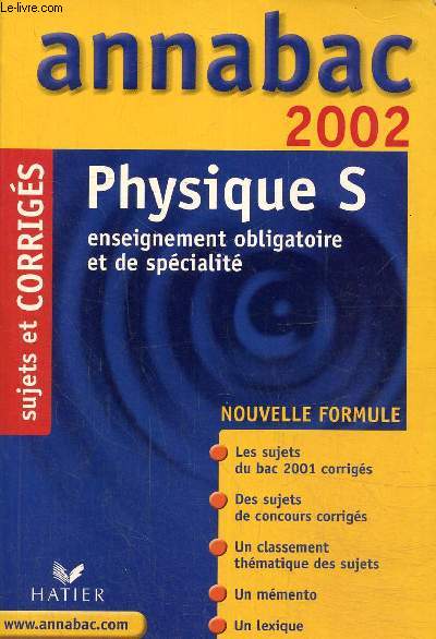Annabac Physique S. Corrigs 2002