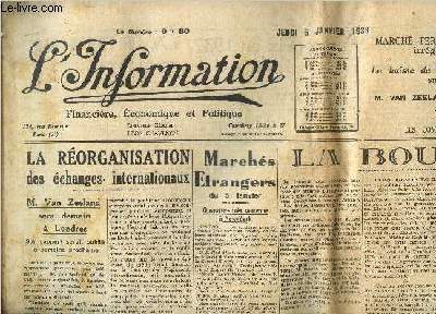 L'information financire, conomique et politique, jeudi 6 janvier 1938
