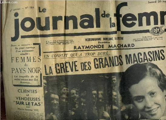 Le journal des femmes 4eme anne n189, samedi 20 juin 1936 : La grve des grands magasins