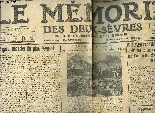 Le mmorial des deux -svres N 289, lundi 12 et mardi 13 dcembre 1938
