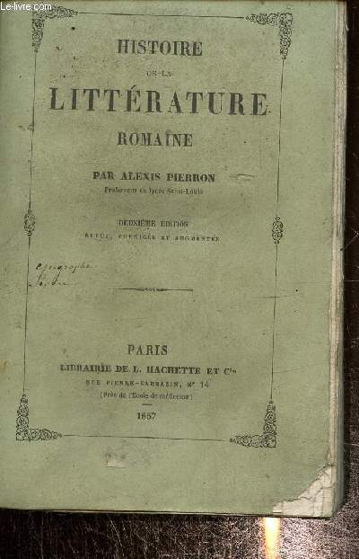 Histoire de la littrature romaine