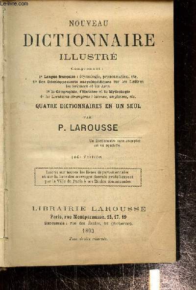 Nouveau dictionnaire illustr