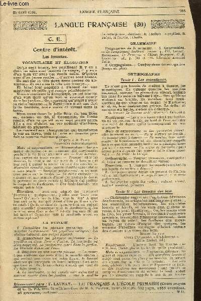 Langue franaise, 25 avril 1936