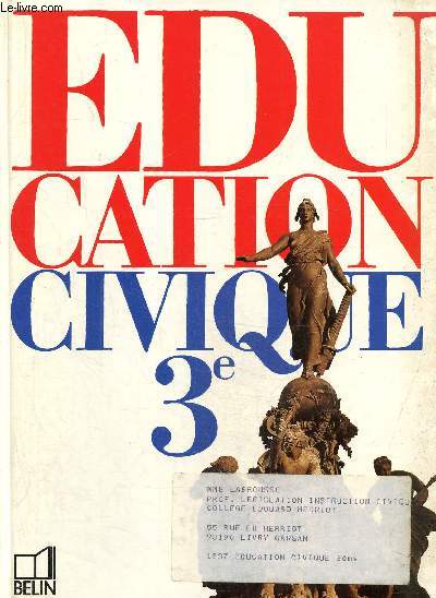 Education civique 3e, speciment enseignant