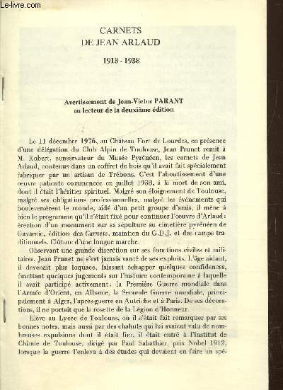 Tir  part des carnets de Jean Arlaud 1913-1938