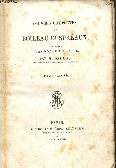 Oeuvres compltes de Boileau Despraux
