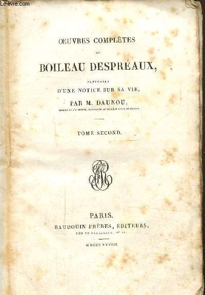 Oeuvres compltes de Boileau Despraux
