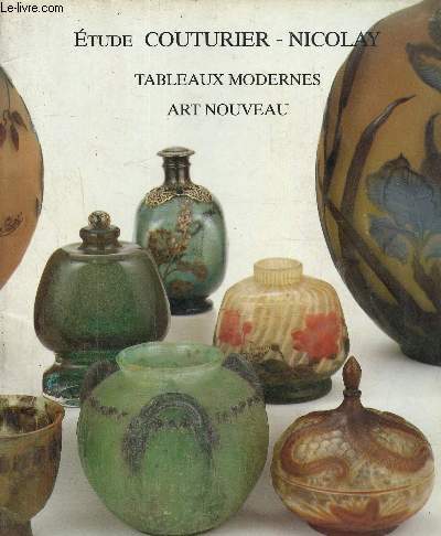 Catalogue deventes aux enchres -Etude couturier Nicolay- Tableaux modernes, art nouveau- Mercredi 20 dcembre 1995- Estampe, dessins, tableaux et sculptures modernes- Cramique et verrerie, art nouveau