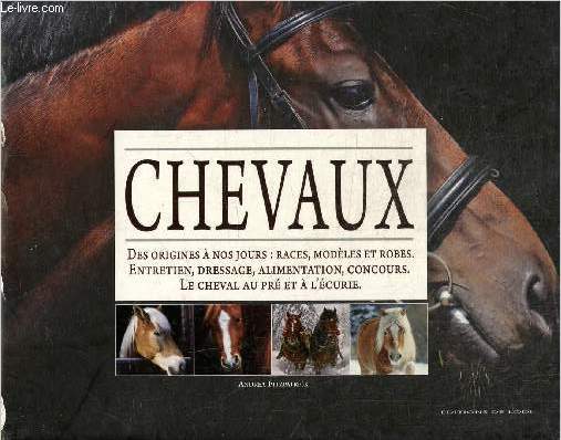 Chevaux- Des origines  nos jours : races, modles et robes. Entretien, dressage, alimentation, concours. Le cheval au pr et  l'curie.