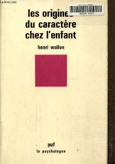 Les origines du caractre chez l'enfant